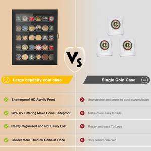 Vitrina 11x14 para Monedas Militares, Porta Medallas con Bandera Americana, Decoración <span class=keywords><strong>de</strong></span> Pared para Fichas <span class=keywords><strong>de</strong></span> Póker, Regalo para Coleccionistas - Product Image 6