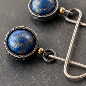 Orecchini creativi a forma di sfera astronomica blu, gioielli retrò da donna per tutti i giorni, idee regalo - Product Image 4