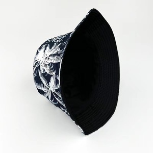 Nueva moda impresa palma de coco doble cara reversible cubo sombrero verano <span class=keywords><strong>playa</strong></span> <span class=keywords><strong>pescador</strong></span> gorra cubo sombrero - Product Image 4