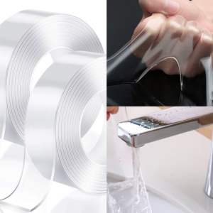 Pita perekat Nano dapat dicuci lengket silikon dua sisi kustom selotip penutup transparan tahan air - Product Image 2