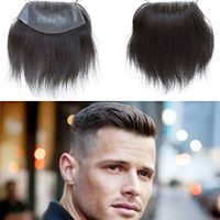 Perruque Lace Front en stock usine, patch capillaire frontal en forme de V à peau ultra-fine, toupet pour hommes, ligne de cheveux indienne en PU pour la réparation de la ligne des cheveux