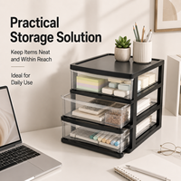 Meuble de rangement de bureau transparent avec tiroirs, organiseur de papeterie empilable, boîte de classement multi-niveaux pour la maison, l'école et le bureau