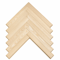 Parquet en bois d'ingénierie multicouche 600x92mm, chevron, chêne frêne blanc, écologique ENF