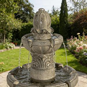 Fontaine d'eau zen moderne en résine artificielle faite à la main avec LED, thème oiseaux, pour porche, étanche, utilisation en buanderie, écologique, installation facile - Product Image 1