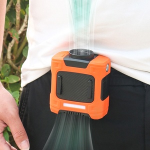 Portable 10000mAh USB Waist Fan Ball Bearing Brushless Motor Red Blue Emergency Lights <b>Three</b> Options Battery for Outdoor English - Product Image 5