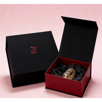 Boîte rigide magnétique en carton rouge gaufré avec lamination mate et doublure en éponge de 2 mm, logo personnalisé, écologique, pour crème pour le visage, vente en gros