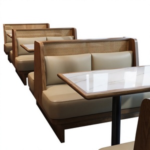 Sofá comercial para restaurante de té, combinación de mesa y silla de PU para restaurante, cafetería, catering, olla caliente, estilo del Sudeste Asiático - Product Image 5