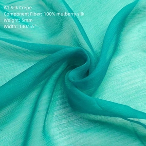 A1 lụa <span class=keywords><strong>Crepe</strong></span> 5mm trong kho mặt hàng 148 màu sắc 100% dâu tằm vải lụa cho khăn, Sari, - Product Image 5