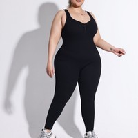 Combinaison de yoga sans couture grande taille, extensible dans quatre directions, respirante, protection UV, pantalon de fitness côtelé, dos nu, gaine amincissante pour le sport