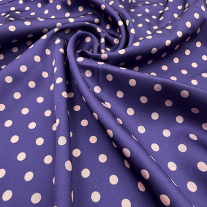 150cm Wide Trendy Custom Purple Dot Print Classic Design Elastic Silk Satin <strong>Fabric</strong>, Suitable for Silk <strong>Dresses</strong> - Product Image 5