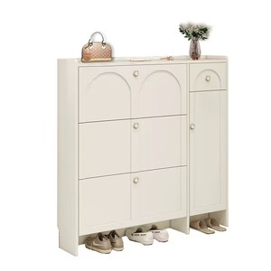 <span class=keywords><strong>Meuble</strong></span> à chaussures ultra-fin de style crémeux avec étagère intégrée, montage facile <span class=keywords><strong>pour</strong></span> l'<span class=keywords><strong>entrée</strong></span> d'un <span class=keywords><strong>petit</strong></span> appartement, <span class=keywords><strong>meuble</strong></span> de maison - Product Image 1