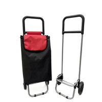 Chariot de courses portable et léger avec roues détachables, sac isotherme pliable, capacité 50 kg, tube en acier