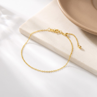 Vente en gros de bijoux élégants et minimalistes pour tous les jours, bracelet en argent sterling 925 plaqué or, chaîne réglable pour femmes