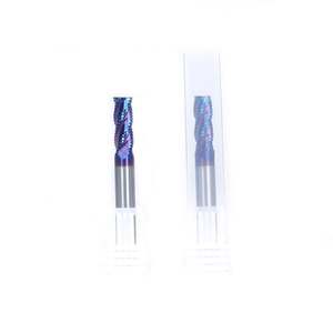ZY/OEM HRC65 Fraise à quatre cannelures en carbure à revêtement nano bleu pour usinage brut de l'acier 45, Fraise de défonceuse CNC haute vitesse ODM - Product Image 5