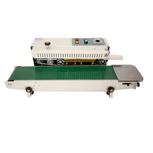 Automatic continuous food aluminum foil paper pouch PVC Membrane Bag Film packaging heat seal sealer plastic bag sealing machine