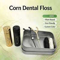 Fil dentaire PLA en paille de maïs naturelle, doux pour les gencives, sans irritation, avec flacon en verre, OEM, pour usage quotidien familial – Meilleures ventes