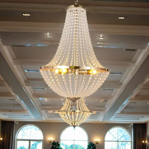 Lustre en cristal de luxe pendentif plafonniers acrylique source de lumière LED décorations de pièce maîtresse de salle d'événements de fête de mariage - Product Image 1