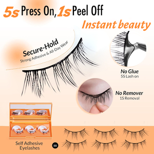 <b>Reusable</b> Natural Waterproof Self <b>Adhesive</b> False <b>Eyelashes</b> With Custom Logo No Glue Need Pre Bond Lashes Full Strip <b>Eyelashes</b> - Product Image 5