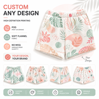 Shorts de pyjama en flanelle douce à imprimé graphique, bas de pyjama en polaire, vêtements de détente, vêtements de nuit, taille élastique, été, écoresponsable