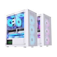 Boîtier d'ordinateur de bureau ATX M3 de style professionnel transfrontalier avec ports USB 3.0 avant, compatible avec 8 ventilateurs, vue panoramique, en stock
