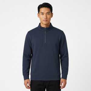 Sweat-shirt en gros : Fermeture éclair quart de tour personnalisée en molleton bouclette pour les détaillants sportifs américains, logo, faible MOQ, tailles S-XL - Product Image 3