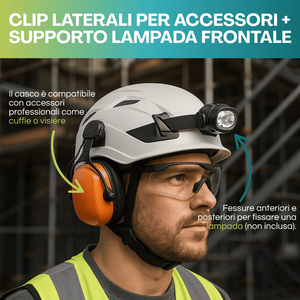 Casco di sicurezza bianco certificato EN397 con fascia regolabile per l'arrampicata - Product Image 4