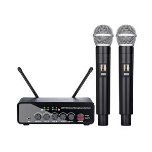 Micrófono Dinámico Profesional T10, Inalámbrico UHF de 2 Canales, Portátil, Patrón Polar Cardioide, Metálico, con Cancelación de Ruido - Product Image 1