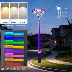Lampe <span class=keywords><strong>solaire</strong></span> LED de cour de haute qualité, finition personnalisée, poteau en aluminium, approvisionnement en matériaux - Product Image 4