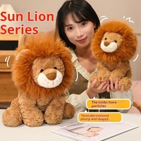 Peluche Lion Mignon de Dessin Animé, Rembourrage Coton et Plastique, Cadeau Confortable pour Enfants