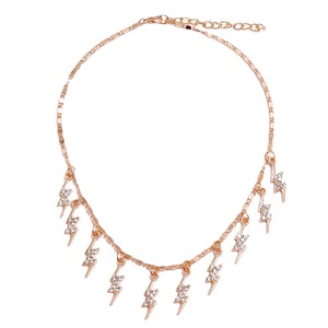 Collier ras du cou en alliage avec pendentif éclair et strass en cristal pour femme, à porter au quotidien - Product Image 5