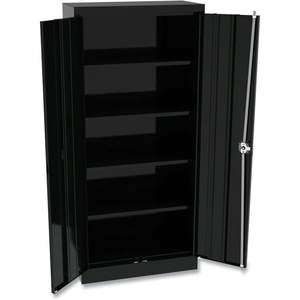 Alera CM6615BK Armoire de classement noire 30w X 15d X 66h avec quatre étagères fixes - Product Image 2
