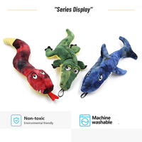 Écologique Double Couche Animal Forme Bleu Petit Requin Jouet Doux Chien À Mâcher En Peluche Squeak Jouet