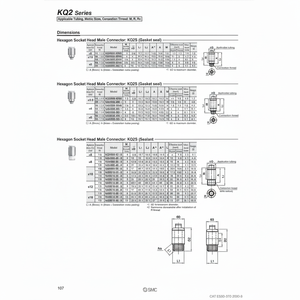 Raccord instantané SMC Pneumatics KQ2S04-M5N pièces pneumatiques - Product Image 1