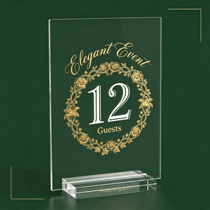 Custom <b>Acrylic</b> <b>Table</b> Number <b>Signs</b> with Stand Clear Arch Wedding <b>Table</b> Numbers Restaurant Reserved <b>Table</b> <b>Signs</b> - Product Image 1