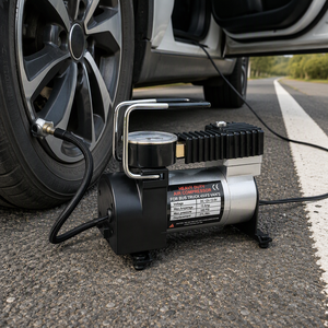 เครื่องสูบลมยางรถยนต์แบบมีสาย 12V กระบอกสูบเดี่ยว พร้อมเกจวัดแบบเข็ม ใช้งานได้กับรถยนต์ในกรณีฉุกเฉิน - Product Image 5