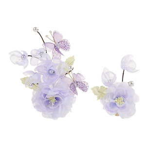 Pinza de Pelo con Diseño Original 2024, Hecha a Mano, con Mariposa Plateada en Color Morado, Accesorio para el Cabello para Mujeres, Estilo Hanfu - Product Image 5