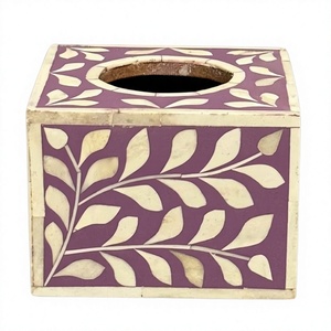 Caja Portapañuelos Blanca Elegante con Logotipo Personalizado, Diseño de Concha Personalizado, Ecológica, Hecha a Mano, para Uso Doméstico Árabe - Product Image 1