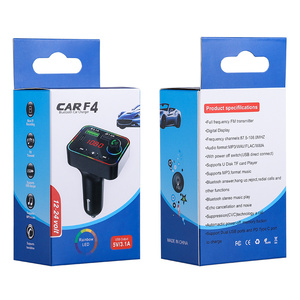 Transmisor FM F4 para coche, retroiluminación colorida, adaptador de Radio FM inalámbrico, soporte manos libres, tarjeta TF, reproductor de MP3, cargador USB PD - Product Image 6