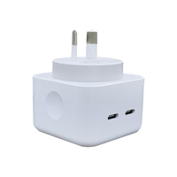 Chargeur mural rapide 35W avec double port Type-C PD, certifié SAA, prise australienne, adaptateur de voyage pliable, protection OTP, pour téléphone portable et PC