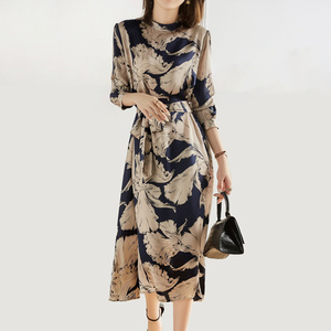 Abito stampato da donna 2026 personalizzato <span class=keywords><strong>abbigliamento</strong></span> elegante da ufficio moda autunnale tessuto naturale <span class=keywords><strong>abbigliamento</strong></span> professionale da donna - Product Image 2