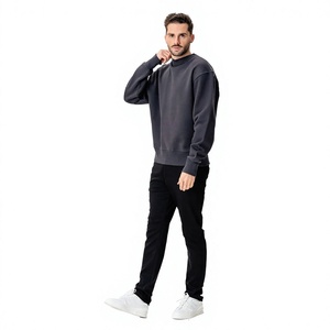Sweat-shirt en polaire pour homme, col rond, tissu doux et chaud, logo imprimé personnalisé, fournisseur d'usine en gros, meilleur choix - Product Image 3
