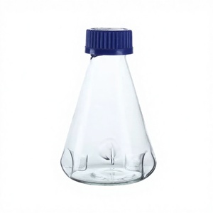 Frasco Erlenmeyer de Vidrio Borosilicato Azul, Frasco Cónico Graduado, Recipiente de Mezcla para Laboratorio - Product Image 3