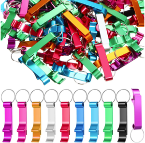 カスタマイズロゴプロモーションミニポータブルLlaveroキーチェーンキーリングポケット金属アルミニウムビール瓶栓抜き - Product Image 6