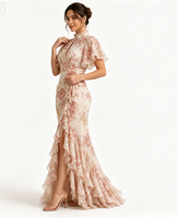 Robe midi plissée personnalisée, élégante et discrète, en mousseline pour femme, grande taille, avec imprimé et appliques décoratives