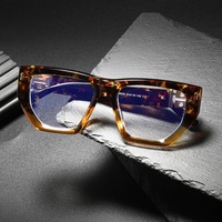 Montures de lunettes de lecture anti-lumière bleue de haute qualité, surdimensionnées, carrées, style influenceur, avec blocs de couleur larges et tendance