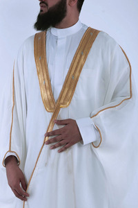 High Quality Designer UAE White Thobe Islamic Jubba <strong>Men</strong> Bisht <strong>Kurta</strong> Oman Marble Price Manufacturer <strong>Kurta</strong> - Product Image 2