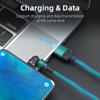 Câble USB magnétique 5 broches 180 + 360 Rotation 540 | Câble de charge et de données USB 3 en 1 avec lumière LED pour iPhone Android Micro Device