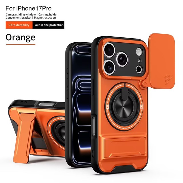 Newest 2-in-1 Magnetic 360 Ring Holder Electroplate TPU+PC Waterproof Shockproof Phone Case Camera Protector for