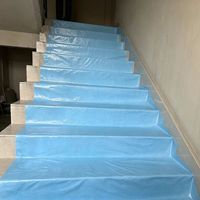 Tapis de protection de sol en feutre bleu imprimé sur mesure, auto-adhésif, antidérapant, résistant à la peinture, en rouleau, pour la décoration intérieure et la protection des escaliers