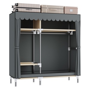 Grande Capacidade Não-Tecido Dobrável Guarda-roupa Quarto Casa PP Armário De Armazenamento De Tecido Aço De Ferro Características Plásticas Apartamento Cozinha - Product Image 1